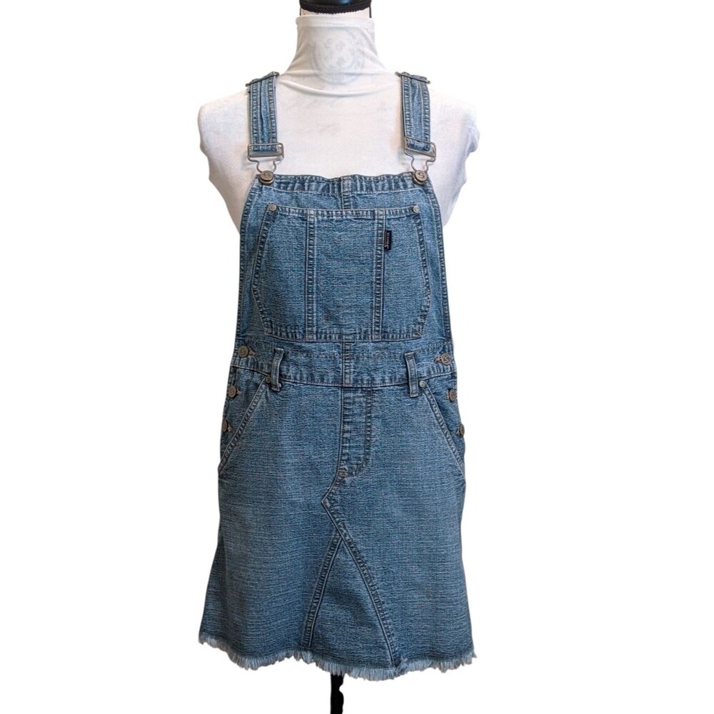 Denim Short Overall Dress Ladies Small
